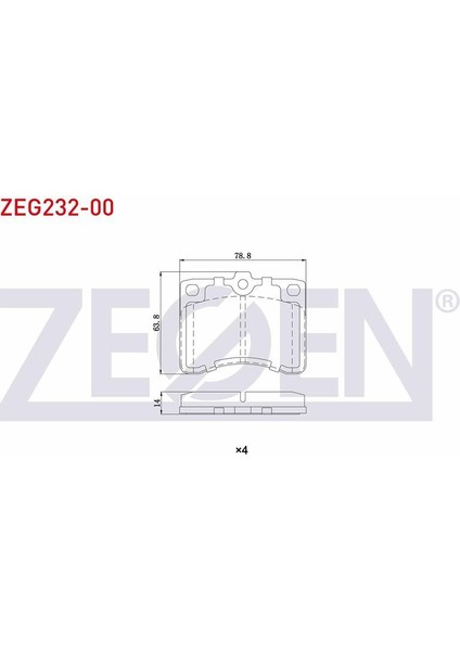 Kb Zegen Zeg232-00 Fren Balata On Daıhatsu Hı-Jet I 1.0 1986-1989 / Hı-Jet Iı 1.2İ 1990- / Hı-Jet Iı 1.2İ 1990- / Pıaggıo Porter 1.3İ 1998-