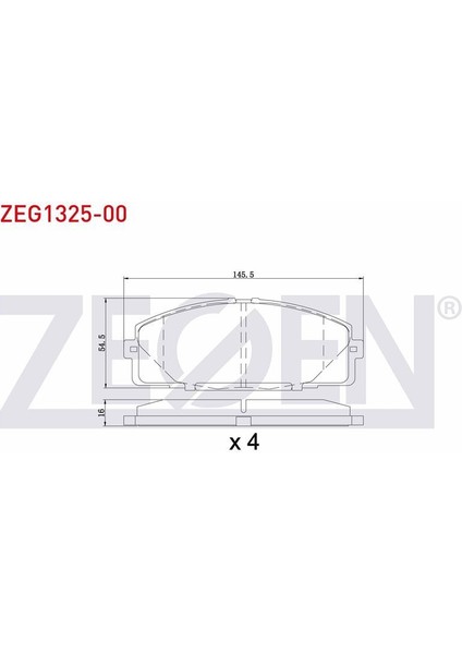 Kb Zegen Zeg1325-00 Fren Balata On Toyota Hı-Ace Iv (_H1_,_H2_) 2.4 Td 1996-2006 / Hı-Ace Iv (_H1_,_H2_) 2.5 D-4D 1996-2006