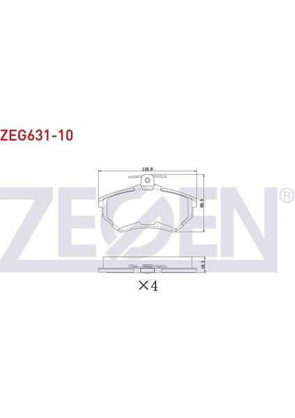 Kb Zegen Zeg631-10 Fren Balata On Vw Passat 1.6 1996-2000/ Passat 1.9 Tdı 1996-2000/ Passat 1.8 T 1996-2000/ Audı A4 1.6 1994-2001/ A4 1.8 1994-2001/ A4 1.9 Tdı 1994-2001/