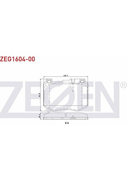 Kb Zegen Zeg1604-00 Fren Balata On Mercedes C Serısı (W205) C 250 Cgı 2014-/ C 250 Bluetec 2014-/ C 300 Bluetec 2014-/ E Serısı (W213) E 200 2016-/ E 220 D 2016-/ Glc (X253) 250 2015-