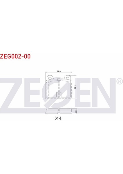 Kb Zegen Zeg002-00 Fren Balata On Mercedes 200 (W115) 2.0 1968-1973 / Mercedes (W115) 2.3 1968-1973