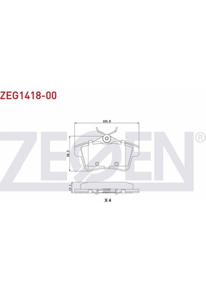 Kb Zegen Zeg1418-00 Fren Balata Arka Peugeot 3008 1.6 Vtı 2009-/ 3008 1.6 Hdı 2009- / 5008 1.6 Hdı 2009- / Cıtroen Ds4 1.6 E-Hdı 2011- / Ds5 1.6 E-Hdı 2011- / C4 (B7) 1.6 2009-/ Ds4 1.6 Thp 2011-