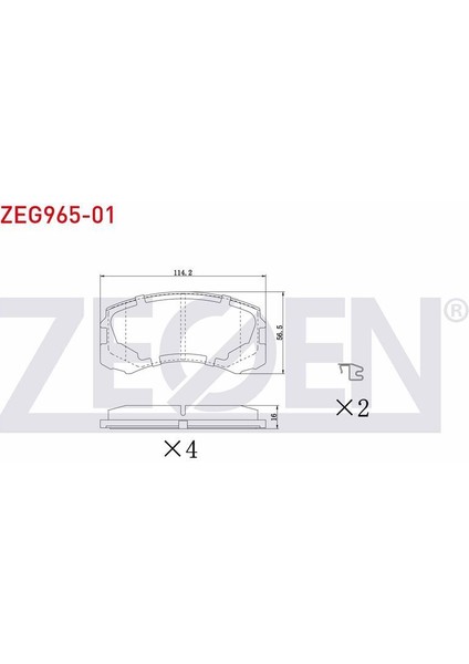 Kb Zegen Zeg965-01 Fren Balata On Mıtsubıshı Lancer (Csw) 1.6 2003-2008