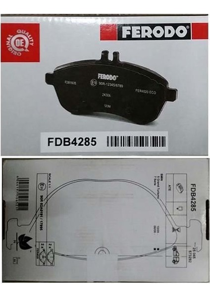 Kb Ferodo Fdb4285 Fren Balatası Ön Bmw 5 Serisi 09-12 F10-F11 F18 5 Serisi 10-13 F12-F13-F06 6 Serisi 12 Gdb1838