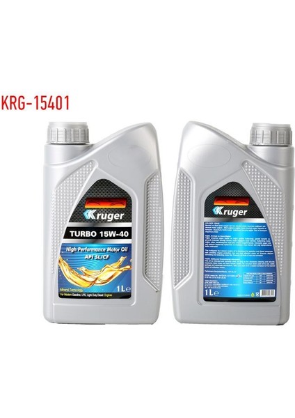 Kb Kruger Krg-15401 Motor Yagı 15W40 1 Lt Apı Sl/Cf (2710.19.81.00.00)