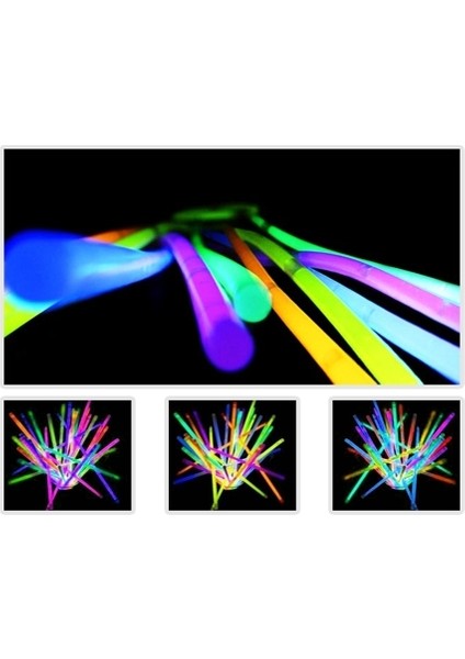 Glow Stick 20CM Fosforlu Kırılan Çubuk (100 Adet)