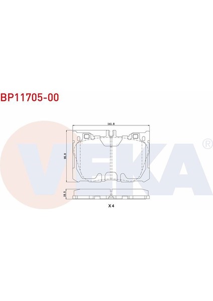Kb Veka Bp11705-00 Fren Balata On Mercedes Glc (X253) 250 2015-