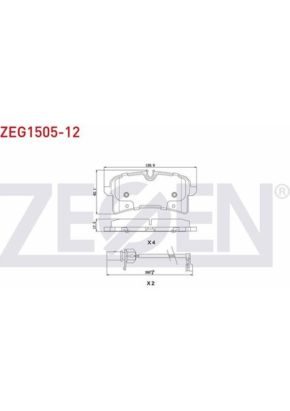 Kb Zegen Zeg1505-12 Fren Balata Arka Ikazlı Audı A8 (4H_) 3.0 Tdı 2009-/ 3.0 Tfsı 2009-/ 4.2 Tdı 2009-/ 2.0 Tfsı 2009-/ 4.0 Tfsı 2009-/ 4.2 Fsı 2009-