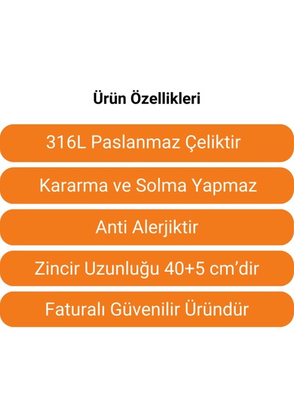 Kuşkaya Ticaret Dönen Yonca Kolye | Paslanmaz - 316L Çelik