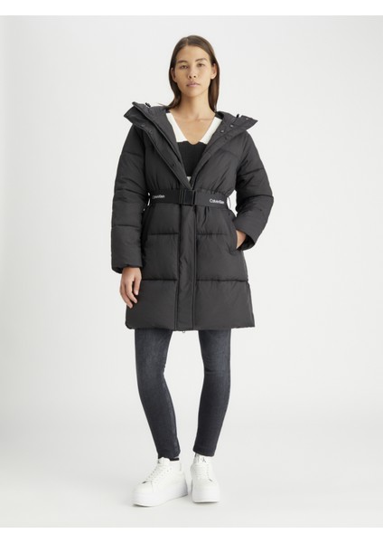 Kadın / Kız Siyah Kapüşonlu Uzun Kollu Kemerli Siyah Mont J20J224122-BEH fiyatları