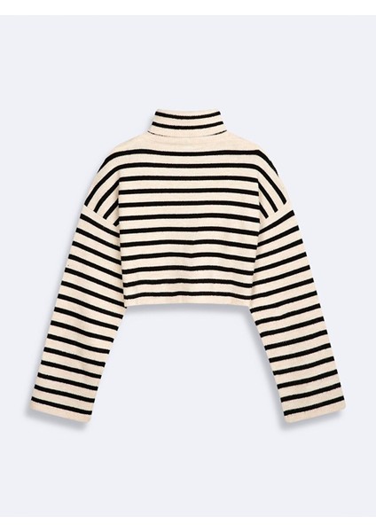 Çizgili Balıkçı Yaka Yumusak Dokulu Triko Kazak fiyatları