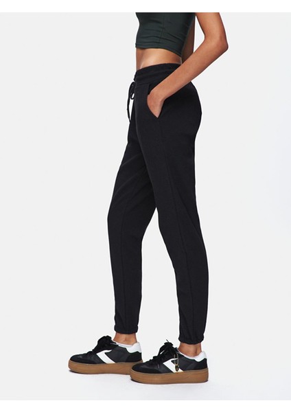 Düz Jogger Regular Fit Siyah Eşofman