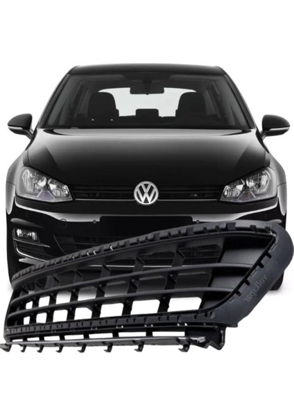 Golf 7 2013-2016 Model Arası Uyumlu (Siyah Nikelajsız Tip) Ön Tampon Orta Izgarası