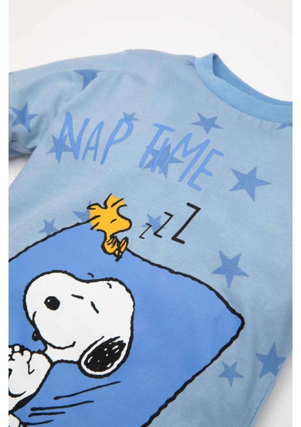 Erkek Bebek Snoopy Uzun Kollu Üst Uzun Alt Penye Pijama Takımı D3550A524WN