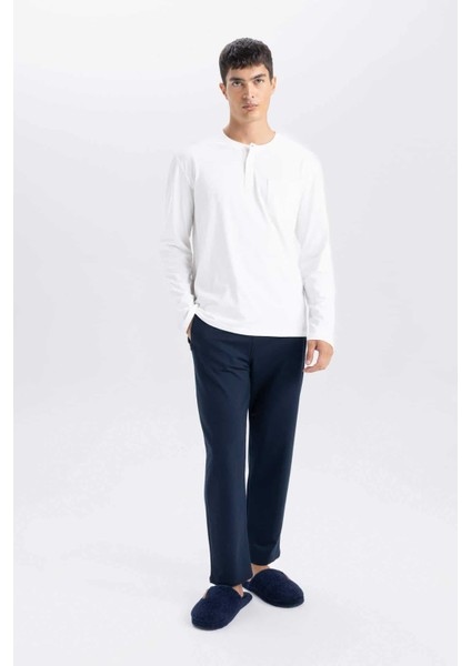 Lacivert Eşofman Altı Slim Fit Dar Kesim Fermuarlı Basic Düz Paça D6091AX24AU