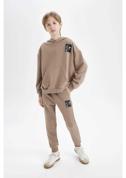 Erkek Çocuk Oversize Geniş Kalıp Kapüşonlu Cepli Kalın Okul Sweatshirt D1644A824AU