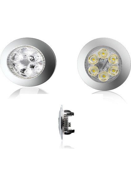 12V/24V 6 Ledli 3W Power Spot Butonlu Zamak Mnt Çap 70Mm Sugeçirmez