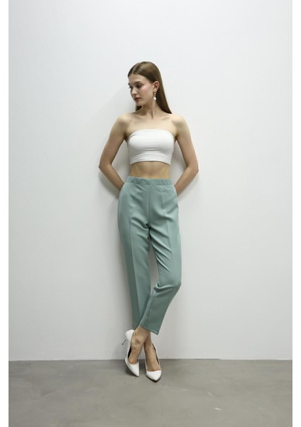 Havuç Paça Yüksek Bel Likralı Dokuma Kadın Pantolon 1005 fırsatları