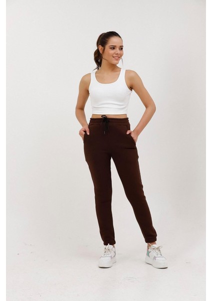 Haute Kadın Yüksek Bel Kışlık Kalın Içi Polarlı Eşofman Altı 1019 modelleri