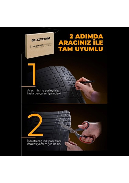 Opel Combo Combi 2005 ile Uyumlu 4d Havuzlu Üniversal Yeni Nesil Pro Paspas Siyah - 1hobicity