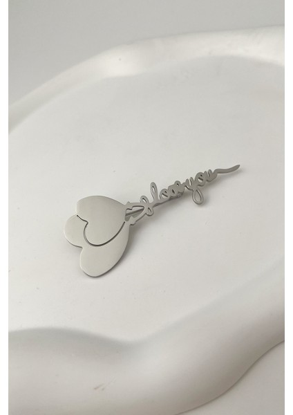 Ikili Kalp I Love You Broş (Ölçü:6 Cm) fiyatları
