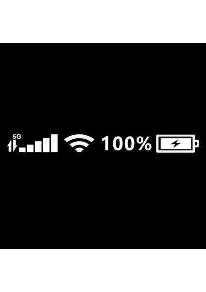 Şarj-Wifi Göstergeli Sticker Beyaz 45*5 cm / YACI126