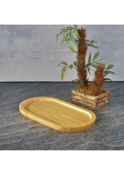 Bambu Oval Stand Sunumluk Tepsi
