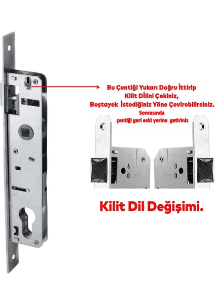 Dar Kilit Standart Pvc Ahşap Kapı Gömme Kilit Gövde Kilidi Gövdesi Silindirli Barelli Yale 20 mm