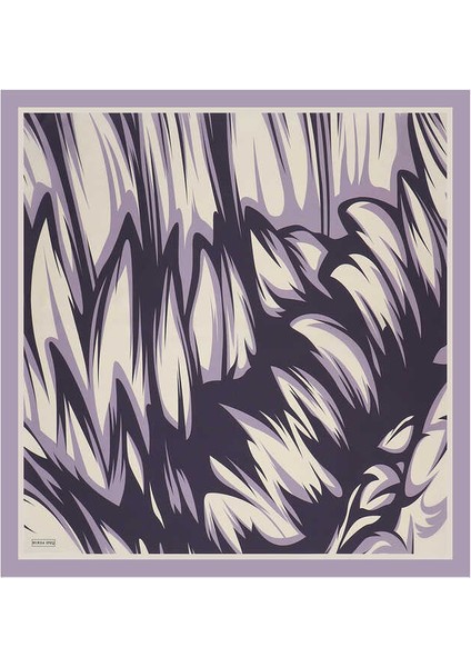 Lila Nilsu Desen Twill Ipek Eşarp