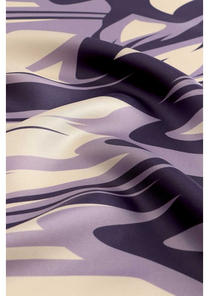 Lila Nilsu Desen Twill Ipek Eşarp modelleri