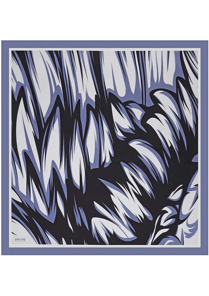 Mavi Nilsu Desen Twill Ipek Eşarp