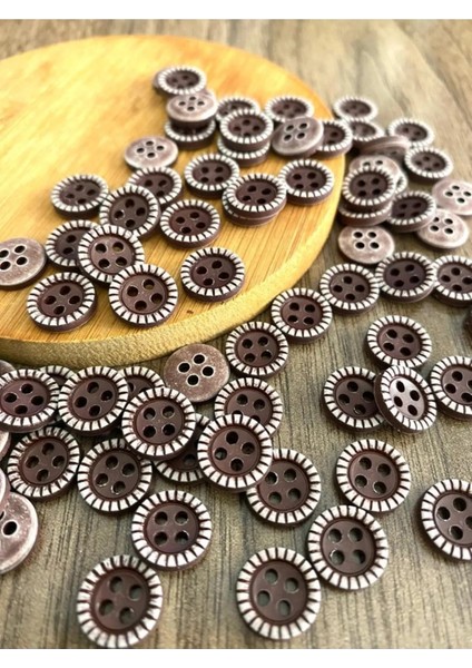 115 mm Kahverengi 4 Delikli Polyester Düğme(20 Adet)