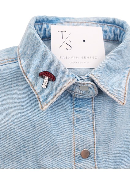 Rozet Metal Broş Yaka Okul Çantası Kıyafet Şapka Takı Aksesuar Mantar Mushroom Amanita Rosette fiyatları