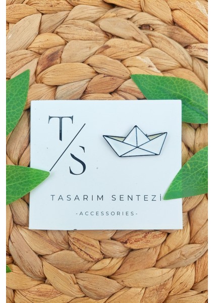 Rozet Metal Broş Yaka Okul Çantası Kıyafet Şapka Aksesuar Kağıttan Gemi Origami Tekne Rosette