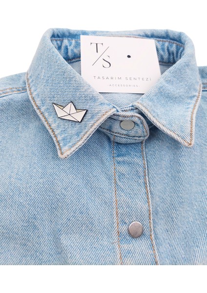 Rozet Metal Broş Yaka Okul Çantası Kıyafet Şapka Aksesuar Kağıttan Gemi Origami Tekne Rosette fiyatları