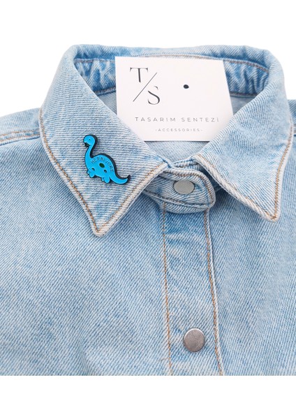 Rozet Metal Broş Yaka Okul Çantası Kıyafet Şapka Aksesuar Dinozor Mavi Hayvan Rosette fiyatları