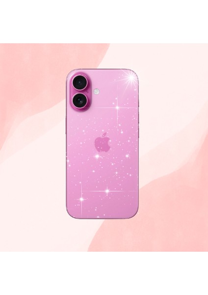 iPhone 16 Clear Shine Şeffaf Simli Kılıf | 2 Yıl Sararmama Garantili