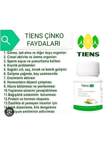 Çinko ve Yumurta Beyazı İçeren Kapsül Takviye Edici Gıda fiyatları