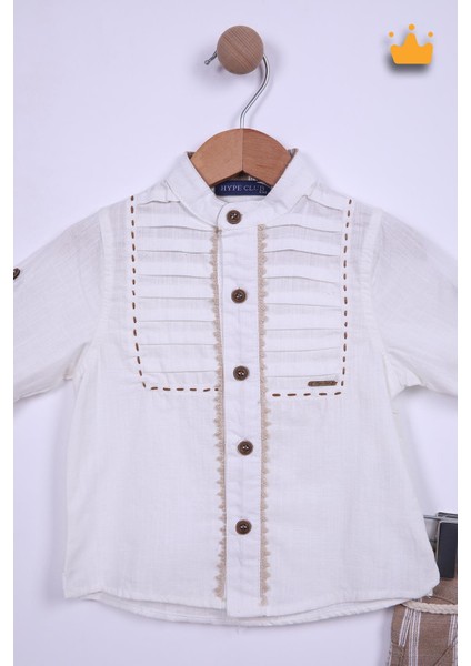 Babyhola Şapkalı Keten Gömlek Şort Erkek Çocuk Takım 2709 fiyatları