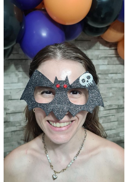 Yarasa Şeklinde Kurukafalı Gözlük Cadılar Bayramı Gözlüğü Halloween Aksesuarları