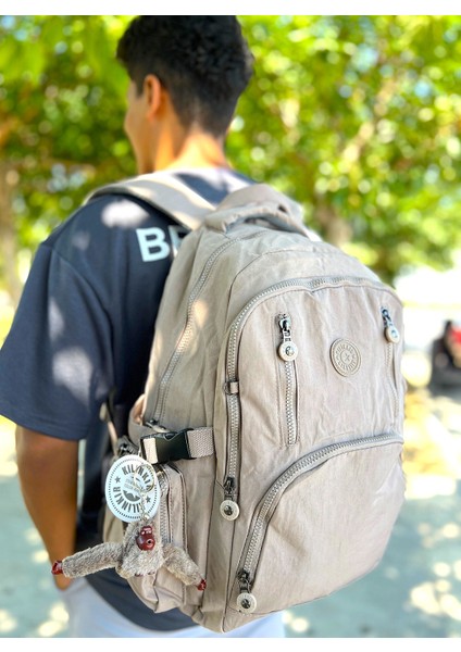 6 Fermuarlı Geniş Hacimli Yağmur Suyu Itici Özellikte Okul Için Uygun Kumaş Sırt Çantası indirimleri