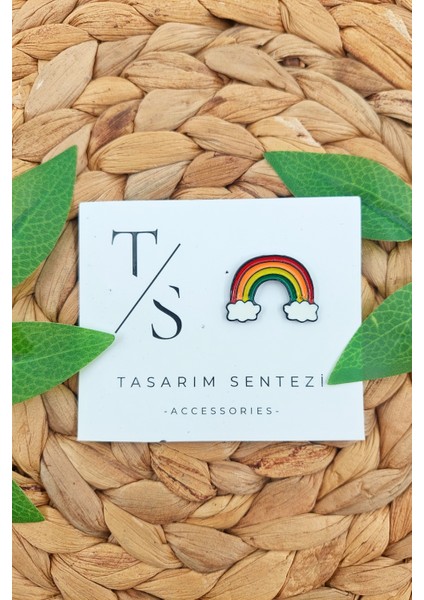 Rozet Metal Broş Yaka Okul Çantası Kıyafet Şapka Aksesuar Gökkuşağı Bulut Renkli Rosette