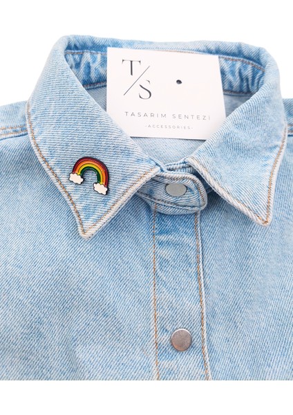 Rozet Metal Broş Yaka Okul Çantası Kıyafet Şapka Aksesuar Gökkuşağı Bulut Renkli Rosette fiyatları