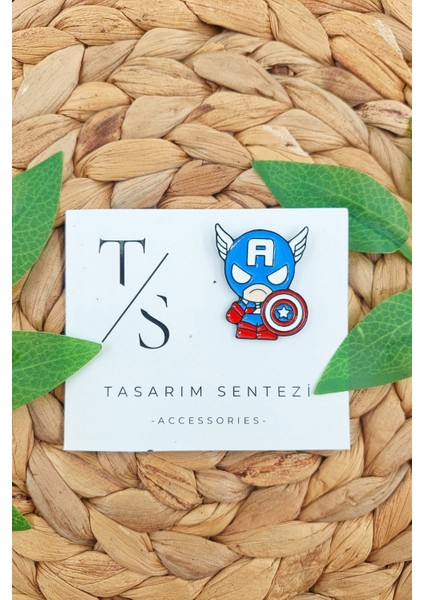 Rozet Metal Broş Yaka Okul Çantası Kıyafet Şapka Aksesuar Kaptan Amerika Marvel Avengers Rosette