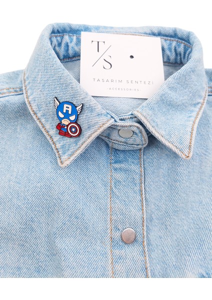 Rozet Metal Broş Yaka Okul Çantası Kıyafet Şapka Aksesuar Kaptan Amerika Marvel Avengers Rosette fiyatları