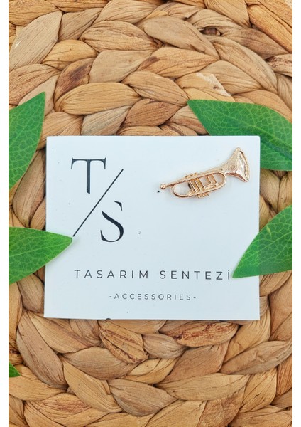 Rozet Metal Broş Yaka Okul Çantası Kıyafet Şapka Aksesuar Trompet Muzik Çalgı Rosette