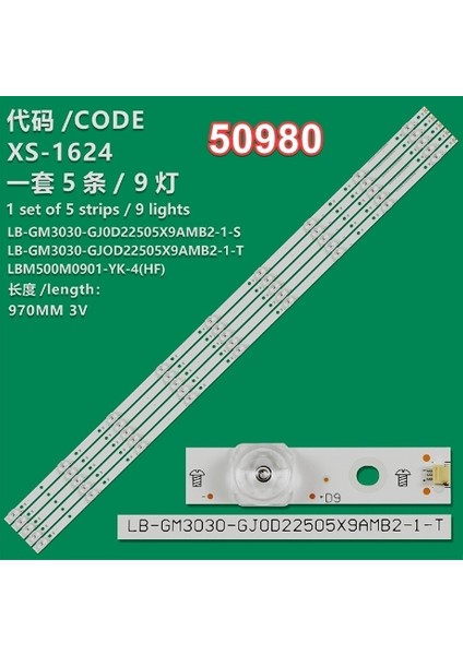 WKSET-5980 36781X5 LB-GM3030-GJ0D22505X9AMB2-1-T 5 Adet LED Bar