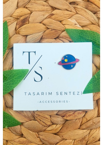 Rozet Metal Broş Yaka Okul Çantası Kıyafet Şapka Aksesuar Gezegen Galaksi Saturn Uzay Rosette