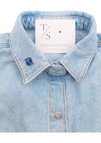 Rozet Metal Broş Yaka Okul Çantası Kıyafet Şapka Aksesuar Gezegen Galaksi Saturn Uzay Rosette fiyatları