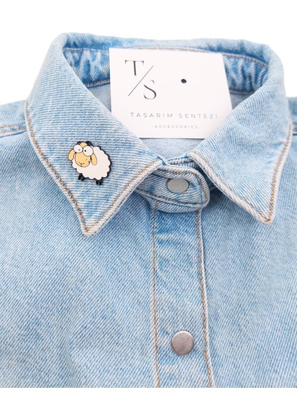 Rozet Metal Broş Yaka Okul Çantası Kıyafet Şapka Aksesuar Tatlı Sevimli Koyun Kuzu Beyaz Rosette fiyatları